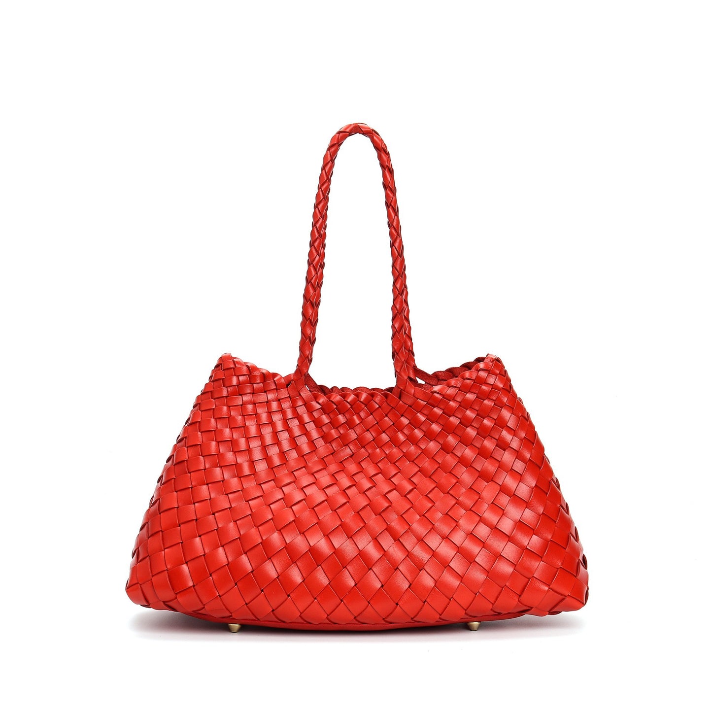 Trendy Retro Large Capacity Handbag Pure Handmade Woven Maternity Bag Commuter Shoulder Tote Bag