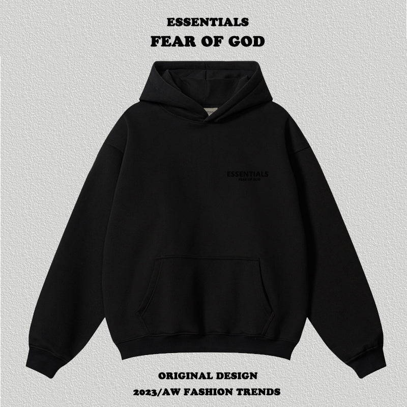 Essentials Letter Flocking Hoodie