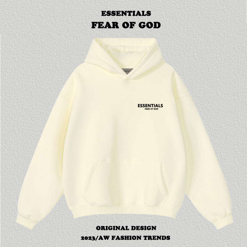 Essentials Letter Flocking Hoodie