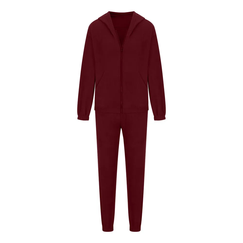 Zip Up Long Sleeve Hoodie and Joggers Set