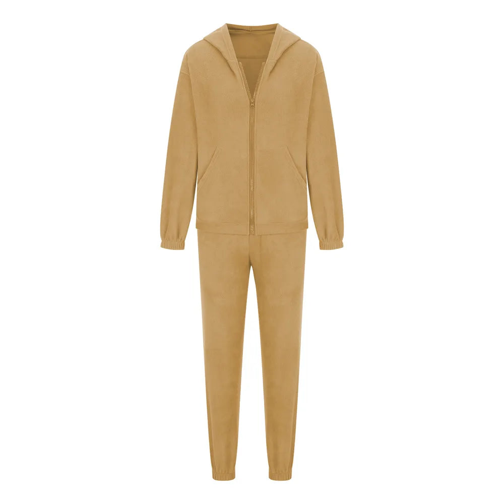 Zip Up Long Sleeve Hoodie and Joggers Set